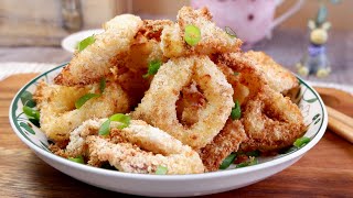 How to Air Fry Crispy Calamari with 8 Ingredients 气炸脆皮鱿鱼 Chinese Air Fryer Five Spice Squid Recipe [upl. by Roede609]