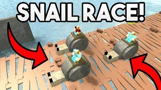 SNAIL RACE  ROBLOX Booga Booga [upl. by Nywled354]