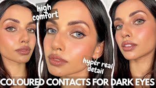 Best Natural Coloured Contacts for Dark Brown Eyes I Have EVER Tried  DESIO LENS [upl. by Otrebliw326]