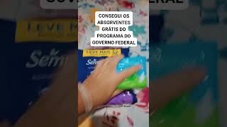 CONSEGUI OS ABSORVENTES GRÁTIS DO PROGRAMA DO GOVERNO FEDERAL dignidademenstrual deusnocomando [upl. by Ycniuqal]