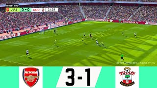 ARSENAL VS SOUTHAMPTON 31  PREMIER LEAGUE 24 25  SIMULATION arsenal [upl. by Eitten]