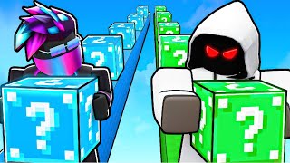 Lucky Block Race But You Get CUSTOM LUCKY BLOCKS Roblox Bedwars [upl. by Reisinger]