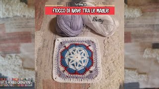 Tutorial 16 MATTONELLA  Fiocco di neve tra le maglie [upl. by Odnavres]