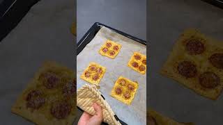 Cheese Crispbread with Pepperoni recipe food [upl. by Zoilla540]