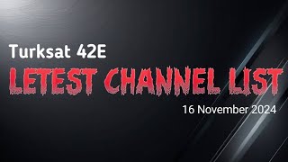 Turksat 42e new channel list update  Turksat 42e frequency  Turksat 42e strong TP [upl. by Adneram688]