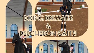 Doing Dressage and showing y’all the Percheron gaits  Star stable online [upl. by Dorrej]