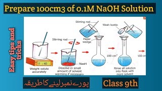 Prepare 100cm3 of 01M NaOH Solution Class 9 practical [upl. by Yleik62]