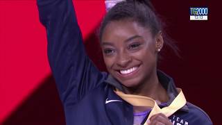 Ginnastica gli ori di Simone Biles la più medagliata della storia [upl. by Ybba]