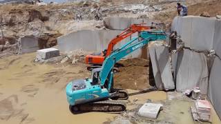 Tata hitachi 220zaxis Quarry and kobelco 210 Part 2 [upl. by Nyrehtak]