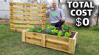 How to Build a Mini RAISED BED Using ONE PALLET FREE Backyard Gardening [upl. by Annaya]