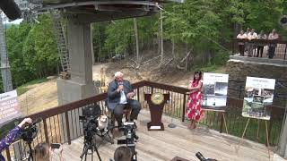 Gov Justice visits Pipestem Resort State Park to see progress on new aerial tram project [upl. by Botzow]