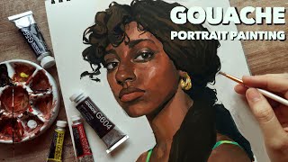 Paint with me  Gouache Portrait Painting Process [upl. by Sineray]