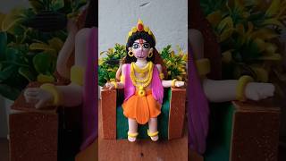 Hanuman Ji clay Idol making with clay sitting on sinhasan 🙏🚩🙏 shorts jaishreeram bajrangbali [upl. by Eenot]