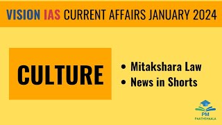 January 2024  Vision IAS Current Affairs  Culture [upl. by Ib]