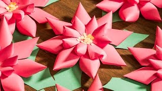 Quick n Crafty DoItYourself Paper Poinsettias [upl. by Florence]