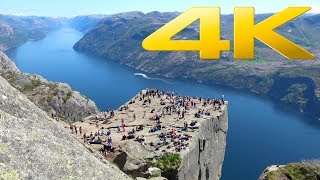 4K  Preikestolen Cliff Pulpit Rock in Norway [upl. by Eanore692]