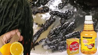 Apple Cider Vinegar Wash On Faux Locs  Apple Cider Rinse  How To Remove Build Up From Locs N Hair [upl. by Terris]