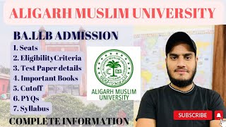 HOW TO PREPARE FOR BALLB ENTRANCE EXAM  2024  AMU  ADMISSION PROCESS  CUTOFF  BOOKS [upl. by Nylkaj675]