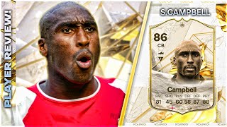 ABSOLUTE BEAST ICON 86 RATED SOL CAMPBELL PLAYER REVIEW  EA FC 24 ULTIMATE TEAM [upl. by Leiru234]