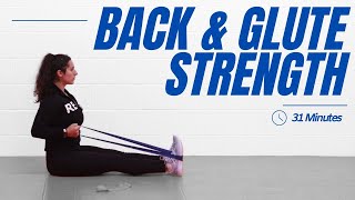 Back amp Glute Resistance Band Workout At Home For Women  Strength [upl. by Rehpotsirc]