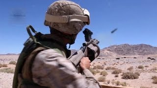 US Marines M32 Multiple Grenade Launcher Milkor MGL Live Fire [upl. by Agemo]