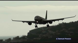 Heavy Airbus A330 Landing on a Cloudy Afternoon at Madeira [upl. by Resa254]