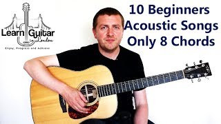 How To Play 10 Beginners Acoustic Guitar Songs  Part 1  Drue James [upl. by Oinotnas525]