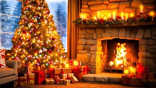 Cozy Fireplace Christmas Tree 🎄 Beautiful Christmas Music With Fireplace 🔥 Warm Christmas Fireplace [upl. by Carlene]