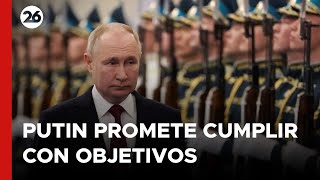 Putin promete cumplir con todos los objetivos en Ucrania [upl. by Anitsrik]