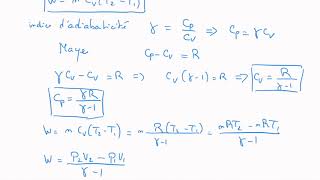 Application du Premier Principe aux transformations gaz parfait  Adiabatique réversible [upl. by Sadye]