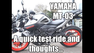 YAMAHA MT03 test ride from a CB300R ownercomparison [upl. by Golter376]