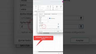 Como Usar la Validacion de Datos con Fecha en Excel Validación de datos fecha [upl. by Ahsirtap618]
