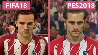 FIFA 18 vs PES 2018 – Graphics Comparison 4K [upl. by Willet]