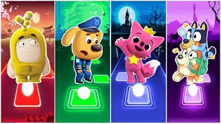 Oddbods 🆚 Sheriff Labrador 🆚 Pinkfong 🆚 Bluey Bingo  Tiles Hop EDM Rush [upl. by Kelly]