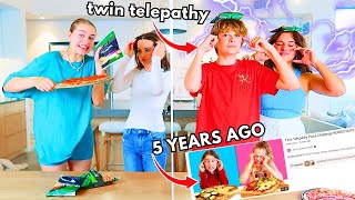 TWIN TELEPATHY PIZZA 5 years later OG Challenge By The Norris Nuts [upl. by Cl]