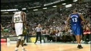 Tracy McGrady amp Grant Hill playing together VS Sonics feat Pat Ewing [upl. by Aitat953]