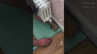 🤔 HOW TO work around those radiator pipes 😎…teirnanmccorkell howto diy flooring tips [upl. by Nyar482]