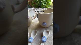 Greenware Ceramic Mugs amp Spoons ready for a bisque fire 🔥 customorder uniquepots pinchpots [upl. by Drida]