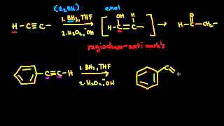 Hydroborationoxidation of alkynes  Alkenes and Alkynes  Organic chemistry  Khan Academy [upl. by Lahcim681]