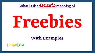 Freebies Meaning in Telugu  Freebies in Telugu  Freebies in Telugu Dictionary [upl. by Gorga]