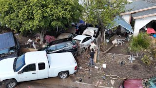 San Diego Storm  Drone video shows damage above homes [upl. by Katharyn133]