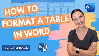 Change the FORMAT of an EXISTING TABLE in MS WORD [upl. by Notned]