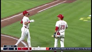 Spencer Steer GoAhead Home Run As Heard on Reds and Braves Broadcasts [upl. by Imer]