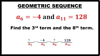 GEOMETRIC SEQUENCE SOLVING FOR NTH TERMS [upl. by Eltotsira]