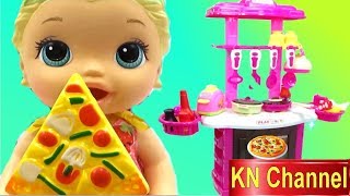 KN Channel Đồ chơi nhà bếp BÚP BÊ BABY ALIVE ĐI SIÊU THỊ amp NẤU ĂN [upl. by Gilcrest918]