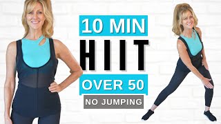 10 Min BEGINNER HIIT Workout For Weight Loss  Women Over 50 [upl. by Ahseenat]