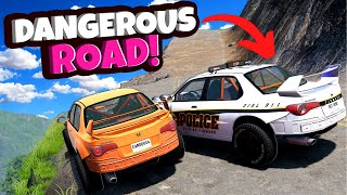 We Attempted POLICE CHASES on a Dangerous Road in BeamNG Drive Mods [upl. by Nnire576]