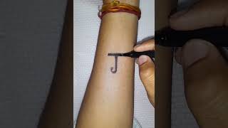 Use J letter to make a tattoo shortsartsubscribetattoodrawing [upl. by Xenos]