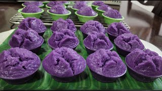 UBE PUTONG BIGAS RECIPE BINGKANG PINALUTAW IN BISAYA  HOW TO MAKE PUTONG BIGAS USING RICE FLOUR [upl. by Weber]