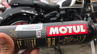 MOTUL TYRE REPAIR MC CARE P3  BENELLI IMPERIALE 400 OWNERS REVIEW  NO MORE PUNCTURE [upl. by Sand]